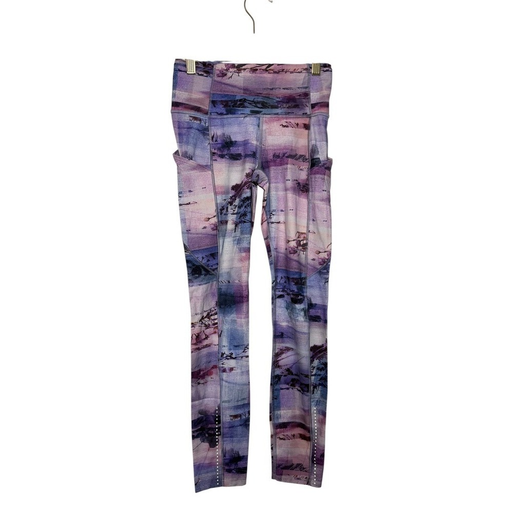 Lululemon Fast n Free 7/8 Tight II Sunrise Silhouette Multi Pockets Women 4